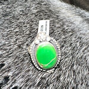 Gorgeous Sea Jasper Sterling adjustable Ring